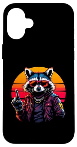 Rock Musik Outfit Retro Vintage Design Lustiges Waschbär Hülle für iPhone 16 Plus Rock Musik Outfit Retro Vintage Design Lustiges Waschbär Hülle für iPhone 16 Plus von Witzige Waschbär Rock Grafik Herren Damen Kinder