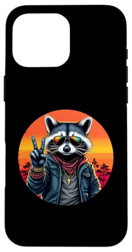 Rock Musik Outfit Retro Vintage Design Lustiges Waschbär Hülle für iPhone 16 Pro Max Rock Musik Outfit Retro Vintage Design Lustiges Waschbär Hülle für iPhone 16 Pro Max von Witzige Waschbär Rock Grafik Herren Damen Kinder