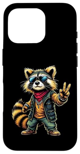 Rock Musik Outfit Retro Vintage Design Lustiges Waschbär Hülle für iPhone 16 Pro Rock Musik Outfit Retro Vintage Design Lustiges Waschbär Hülle für iPhone 16 Pro von Witzige Waschbär Rock Grafik Herren Damen Kinder