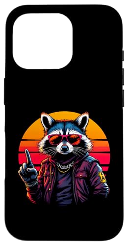 Rock Musik Outfit Retro Vintage Design Lustiges Waschbär Hülle für iPhone 16 Pro von Witzige Waschbär Rock Grafik Herren Damen Kinder