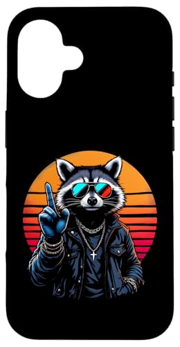 Rock Musik Outfit Retro Vintage Design Lustiges Waschbär Hülle für iPhone 16 Rock Musik Outfit Retro Vintage Design Lustiges Waschbär Hülle für iPhone 16 von Witzige Waschbär Rock Grafik Herren Damen Kinder