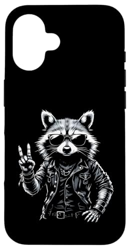 Rock Musik Outfit Retro Vintage Design Lustiges Waschbär Hülle für iPhone 16 Rock Musik Outfit Retro Vintage Design Lustiges Waschbär Hülle für iPhone 16 von Witzige Waschbär Rock Grafik Herren Damen Kinder