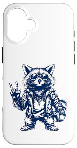 Rock Musik Outfit Retro Vintage Design Lustiges Waschbär Hülle für iPhone 16 Rock Musik Outfit Retro Vintage Design Lustiges Waschbär Hülle für iPhone 16 von Witzige Waschbär Rock Grafik Herren Damen Kinder