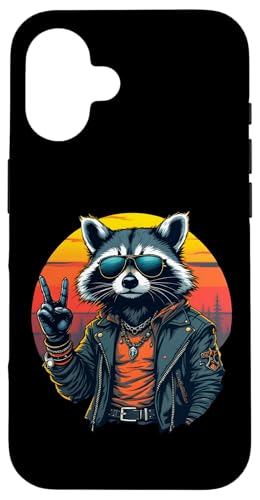 Rock Musik Outfit Retro Vintage Design Lustiges Waschbär Hülle für iPhone 16 Rock Musik Outfit Retro Vintage Design Lustiges Waschbär Hülle für iPhone 16 von Witzige Waschbär Rock Grafik Herren Damen Kinder