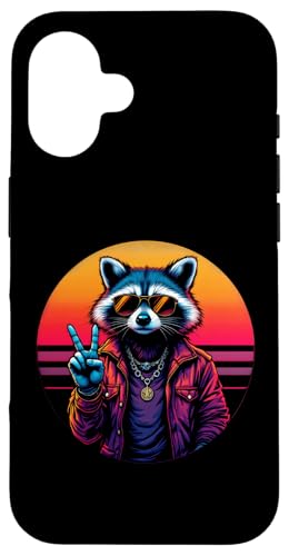 Rock Musik Outfit Retro Vintage Design Lustiges Waschbär Hülle für iPhone 16 Rock Musik Outfit Retro Vintage Design Lustiges Waschbär Hülle für iPhone 16 von Witzige Waschbär Rock Grafik Herren Damen Kinder