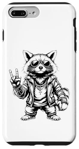 Rock Musik Outfit Retro Vintage Design Lustiges Waschbär Hülle für iPhone 7 Plus/8 Plus von Witzige Waschbär Rock Grafik Herren Damen Kinder