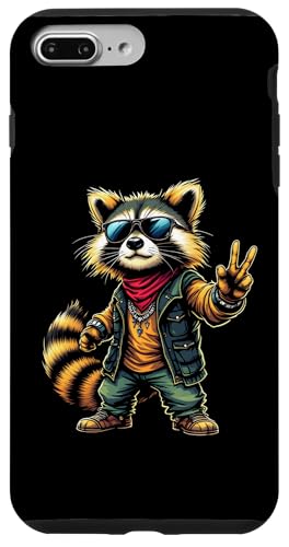Rock Musik Outfit Retro Vintage Design Lustiges Waschbär Hülle für iPhone 7 Plus/8 Plus von Witzige Waschbär Rock Grafik Herren Damen Kinder