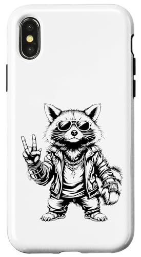 Rock Musik Outfit Retro Vintage Design Lustiges Waschbär Hülle für iPhone X/XS Rock Musik Outfit Retro Vintage Design Lustiges Waschbär Hülle für iPhone X/XS von Witzige Waschbär Rock Grafik Herren Damen Kinder