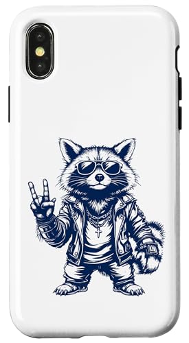 Rock Musik Outfit Retro Vintage Design Lustiges Waschbär Hülle für iPhone X/XS Rock Musik Outfit Retro Vintage Design Lustiges Waschbär Hülle für iPhone X/XS von Witzige Waschbär Rock Grafik Herren Damen Kinder