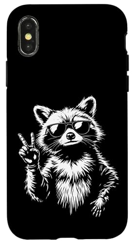 Rock Musik Outfit Retro Vintage Design Lustiges Waschbär Hülle für iPhone X/XS von Witzige Waschbär Rock Grafik Herren Damen Kinder