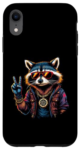 Rock Musik Outfit Retro Vintage Design Lustiges Waschbär Hülle für iPhone XR Rock Musik Outfit Retro Vintage Design Lustiges Waschbär Hülle für iPhone XR von Witzige Waschbär Rock Grafik Herren Damen Kinder