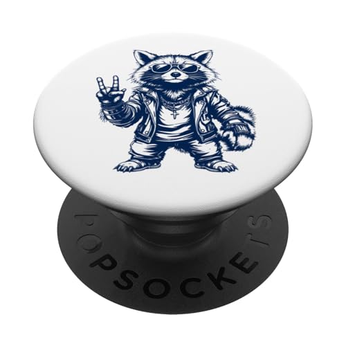 Rock Musik Outfit Retro Vintage Design Lustiges Waschbär PopSockets Klebender PopGrip Rock Musik Outfit Retro Vintage Design Lustiges Waschbär PopSockets Klebender PopGrip von Witzige Waschbär Rock Grafik Herren Damen Kinder