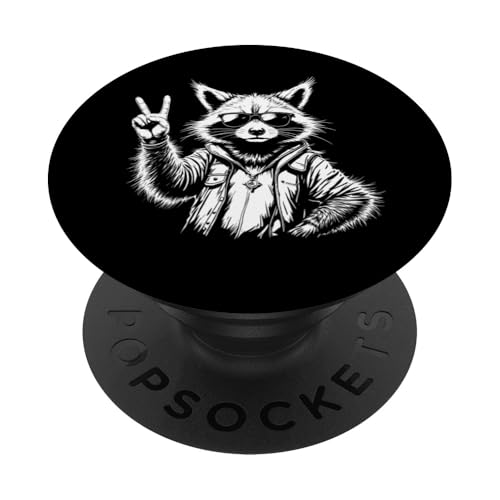 Rock Musik Outfit Retro Vintage Design Lustiges Waschbär PopSockets Klebender PopGrip Rock Musik Outfit Retro Vintage Design Lustiges Waschbär PopSockets Klebender PopGrip von Witzige Waschbär Rock Grafik Herren Damen Kinder