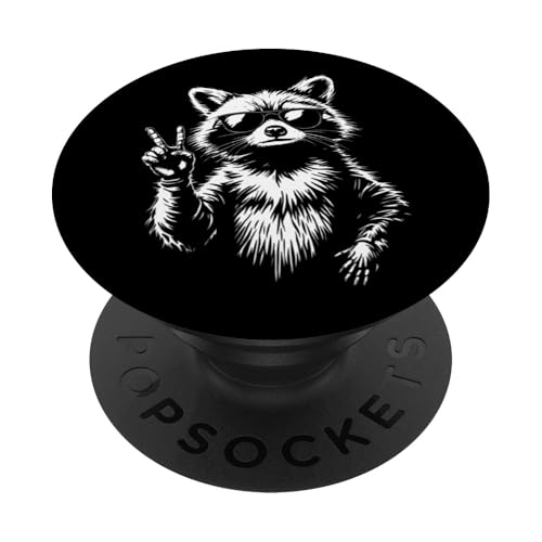 Rock Musik Outfit Retro Vintage Design Lustiges Waschbär PopSockets Klebender PopGrip Rock Musik Outfit Retro Vintage Design Lustiges Waschbär PopSockets Klebender PopGrip von Witzige Waschbär Rock Grafik Herren Damen Kinder