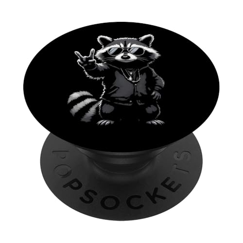 Rock Musik Outfit Retro Vintage Design Lustiges Waschbär PopSockets Klebender PopGrip Rock Musik Outfit Retro Vintage Design Lustiges Waschbär PopSockets Klebender PopGrip von Witzige Waschbär Rock Grafik Herren Damen Kinder