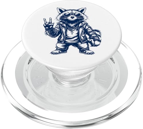 Rock Musik Outfit Retro Vintage Design Lustiges Waschbär PopSockets PopGrip für MagSafe Rock Musik Outfit Retro Vintage Design Lustiges Waschbär PopSockets PopGrip für MagSafe von Witzige Waschbär Rock Grafik Herren Damen Kinder