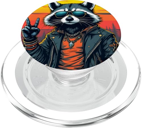 Rock Musik Outfit Retro Vintage Design Lustiges Waschbär PopSockets PopGrip für MagSafe Rock Musik Outfit Retro Vintage Design Lustiges Waschbär PopSockets PopGrip für MagSafe von Witzige Waschbär Rock Grafik Herren Damen Kinder