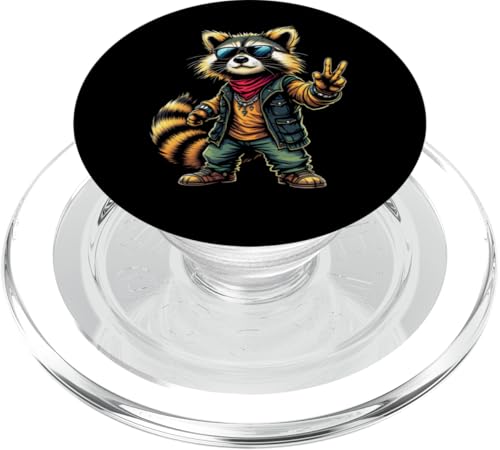 Rock Musik Outfit Retro Vintage Design Lustiges Waschbär PopSockets PopGrip für MagSafe Rock Musik Outfit Retro Vintage Design Lustiges Waschbär PopSockets PopGrip für MagSafe von Witzige Waschbär Rock Grafik Herren Damen Kinder