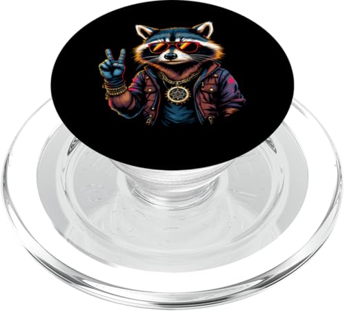 Rock Musik Outfit Retro Vintage Design Lustiges Waschbär PopSockets PopGrip für MagSafe Rock Musik Outfit Retro Vintage Design Lustiges Waschbär PopSockets PopGrip für MagSafe von Witzige Waschbär Rock Grafik Herren Damen Kinder