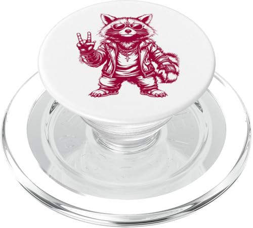 Rock Musik Outfit Retro Vintage Design Lustiges Waschbär PopSockets PopGrip für MagSafe Rock Musik Outfit Retro Vintage Design Lustiges Waschbär PopSockets PopGrip für MagSafe von Witzige Waschbär Rock Grafik Herren Damen Kinder