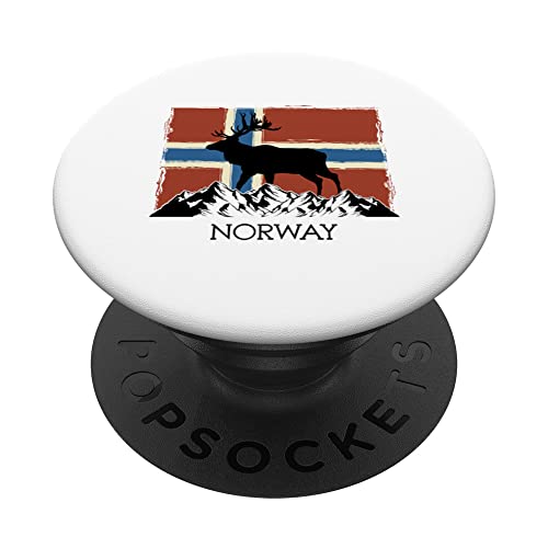 Norwegen Geschenke Spruch Flagge Nordkap Elch Norway PopSockets mit austauschbarem PopGrip von Witzige und Lustige Sprüche