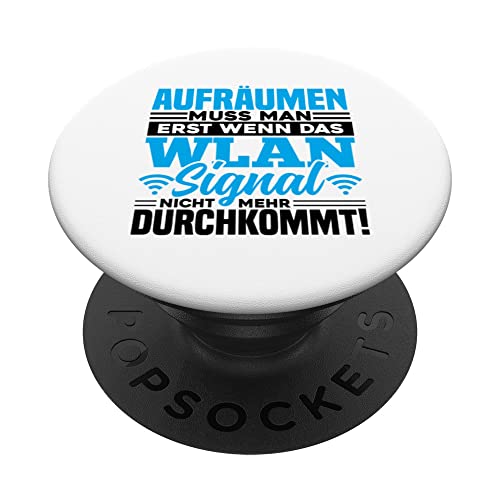WLAN SIgnal Spruch Geschenk Lustiger Spruch für Gamer Jungs PopSockets mit austauschbarem PopGrip von Witzige und Lustige Sprüche