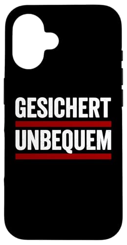 GESICHERT UNBEQUEM – Mutig und Selbstbewusst Hülle für iPhone 16 von Witziges Geschenk für starke Persönlichkeiten