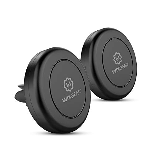 Magnetische Handy-Autohalterung, [2 Stück] Universal-Halterung für Lüftungsschlitze, magnetisch, für Handys und Mini-Tablets mit schneller Technologie, mit 4 Metallplatten (Schwarz) von gians WizGear