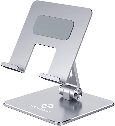 WixGear Tablet-Halterung aus Aluminium und Metall für den Schreibtisch, winkelhöhenverstellbar, iPad-Halterung für alle Tablets und iPads von WixGear