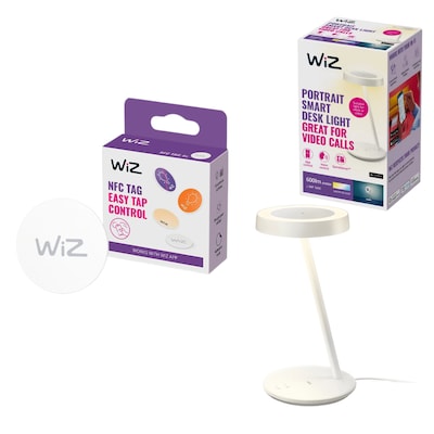 WiZ Portrait smarte Home Office Tischleuchte mit Ringlicht + 4 x NFC Tag von Wiz