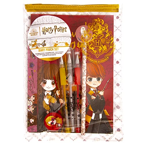 Wizarding World Harry Potter Tagebuch Set - Harry Potter Schreibwaren - Back To School Schreibwaren Set - Harry Potter Geschenke - Enthält Gelstifte, Bleistift mit Gummi, Bleistiftspitzer von Wizarding World