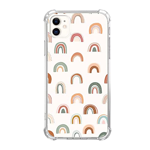 Boho-Regenbogen-Hülle, kompatibel mit iPhone 12/12 Pro, ästhetisches Regenbogen-TPU-Bumper von Wizeyake