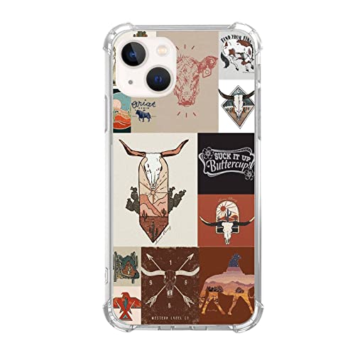 Wizeyake Western Country Collage Handyhülle kompatibel mit iPhone 13, Boho Western Cow Horse Collage Trendy Cool Girl Boy Hülle für iPhone 13, Silikon Stoßfest TPU Bumper Schutzhülle Wizeyake Western Country Collage Handyhülle kompatibel mit iPhone 13, Boho Western Cow Horse Collage Trendy Cool Girl Boy Hülle für iPhone 13, Silikon Stoßfest TPU Bumper Schutzhülle von Wizeyake