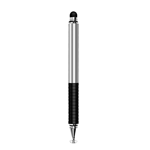 Wizoowip Stylus Pen 2 in 1 Multifunktions-Stift Sensitive Dual Touch Transparent Sucker Universal Handy Tablet Kapazitiver Stift Zeichnung Bleistift Büro Arbeiten Silber von Wizoowip