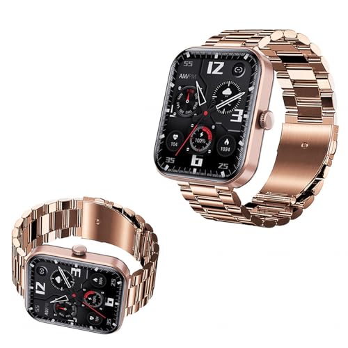 Wizvox Blutdruck Uhr - 𝐁𝐥𝐮𝐭𝐳𝐮𝐜𝐤𝐞𝐫𝐦𝐞𝐬𝐬𝐮𝐧𝐠 Uhr Smart Notifications 1.9" Pulsuhr Mit Blutdruck, Copper von Wizvox