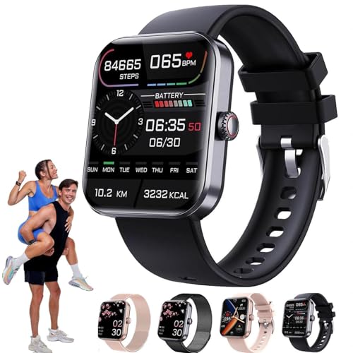 Wizvox Gesundheitsuhr, Smartwatches Für Herren Bluetooth Verbunden, Nicht Invasive 𝐁l𝐮𝐭𝐳𝐮𝐜𝐤𝐞𝐫messung Sport Und Fitness von Wizvox