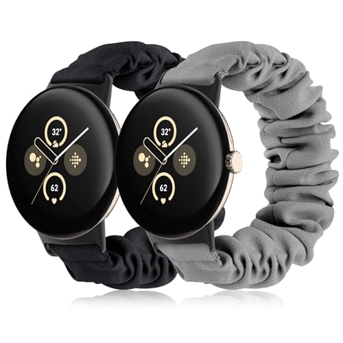 Wizvv 2 Pack Scrunchie Uhrenarmbänder für Google Pixel Watch 3 41mm/2/1, Elastische Stoff-Ersatzbänder für Frauen und Mädchen Wizvv 2 Pack Scrunchie Uhrenarmbänder für Google Pixel Watch 3 41mm/2/1, Elastische Stoff-Ersatzbänder für Frauen und Mädchen von Wizvv