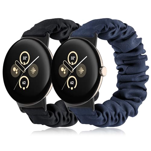 Wizvv 2 Pack Scrunchie Uhrenarmbänder für Google Pixel Watch 3 41mm/2/1, Elastische Stoff-Ersatzbänder für Frauen und Mädchen Wizvv 2 Pack Scrunchie Uhrenarmbänder für Google Pixel Watch 3 41mm/2/1, Elastische Stoff-Ersatzbänder für Frauen und Mädchen von Wizvv