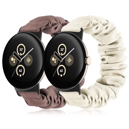Wizvv 2 Pack Scrunchie Uhrenarmbänder für Google Pixel Watch 3 41mm/Google Pixel Watch 2 /Google Pixel Watch 1, Elastische Stoff-Ersatzbänder für Frauen und Mädchen Wizvv 2 Pack Scrunchie Uhrenarmbänder für Google Pixel Watch 3 41mm/Google Pixel Watch 2 /Google Pixel Watch 1, Elastische Stoff-Ersatzbänder für Frauen und Mädchen von Wizvv