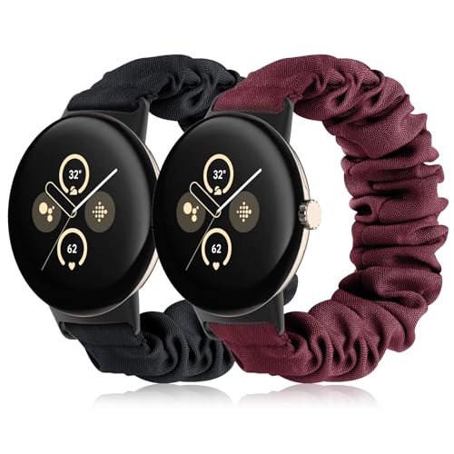 Wizvv 2 Pack Scrunchie Uhrenarmbänder für Google Pixel Watch 3 41mm/Google Pixel Watch 2 /Google Pixel Watch 1, Elastische Stoff-Ersatzbänder für Frauen und Mädchen Wizvv 2 Pack Scrunchie Uhrenarmbänder für Google Pixel Watch 3 41mm/Google Pixel Watch 2 /Google Pixel Watch 1, Elastische Stoff-Ersatzbänder für Frauen und Mädchen von Wizvv