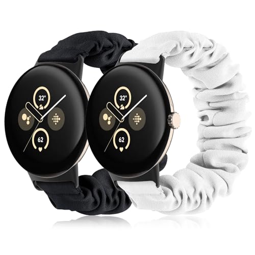Wizvv 2 Pack Scrunchie Uhrenarmbänder für Google Pixel Watch 3 41mm/2/1, Elastische Stoff-Ersatzbänder für Frauen und Mädchen Wizvv 2 Pack Scrunchie Uhrenarmbänder für Google Pixel Watch 3 41mm/2/1, Elastische Stoff-Ersatzbänder für Frauen und Mädchen von Wizvv