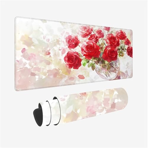 Blume Mousepad, Weiß Mauspad XXL 900x300mm, Schreibtischunterlage mit Vernähte Kanten und rutschfeste Gummibasis, WassXerdicht Anti-Rutsch Mouse Pad für Gaming, PC Zubehör, Gifts for Women,Model639 Blume Mousepad, Weiß Mauspad XXL 900x300mm, Schreibtischunterlage mit Vernähte Kanten und rutschfeste Gummibasis, WassXerdicht Anti-Rutsch Mouse Pad für Gaming, PC Zubehör, Gifts for Women,Model639 von Wjffnzbz