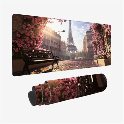 Eiffelturm Mousepad, Blume Mauspad XXL 800x300mm, Schreibtischunterlage mit Vernähte Kanten und rutschfeste Gummibasis, WassXerdicht Anti-Rutsch Mouse Pad für Gaming, PC Zubehör, Gifts Women,Model954 Eiffelturm Mousepad, Blume Mauspad XXL 800x300mm, Schreibtischunterlage mit Vernähte Kanten und rutschfeste Gummibasis, WassXerdicht Anti-Rutsch Mouse Pad für Gaming, PC Zubehör, Gifts Women,Model954 von Wjffnzbz