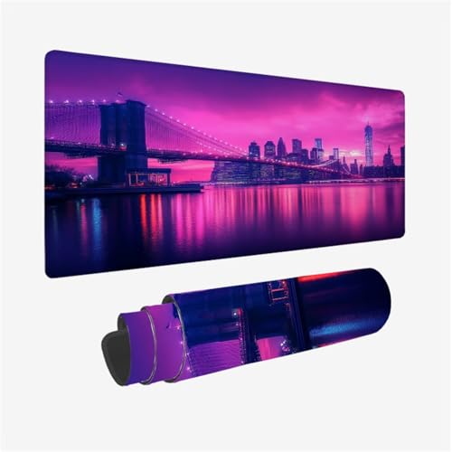 Gaming Mauspad BrüCke Schreibtischunterlage Landschaft Mousepad Groß 800x300x3mm, Mauspad Gaming Zubehör rutschfeste Gummibasis für Tastatur und Maus Verbessert Präzision und Geschwindigkeit,Model287 Gaming Mauspad BrüCke Schreibtischunterlage Landschaft Mousepad Groß 800x300x3mm, Mauspad Gaming Zubehör rutschfeste Gummibasis für Tastatur und Maus Verbessert Präzision und Geschwindigkeit,Model287 von Wjffnzbz