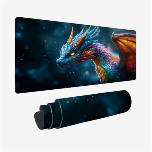 Gaming Mauspad Drachen Schreibtischunterlage Farbe Mousepad Groß 900x300x3mm, Mauspad Gaming Zubehör mit rutschfeste Gummibasis für Tastatur und Maus Verbessert Präzision und Geschwindigkeit,Model26 Gaming Mauspad Drachen Schreibtischunterlage Farbe Mousepad Groß 900x300x3mm, Mauspad Gaming Zubehör mit rutschfeste Gummibasis für Tastatur und Maus Verbessert Präzision und Geschwindigkeit,Model26 von Wjffnzbz