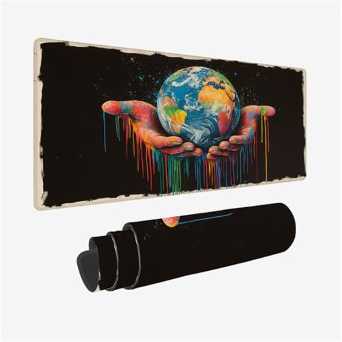 Gaming Mauspad Erde Schreibtischunterlage Kunst Mousepad Groß 700x300x3mm, XXL Mauspad Gaming Zubehör mit Rutschfeste Gummibasis für Tastatur und Maus Verbessert Präzision und Geschwindigkeit,Model266 Gaming Mauspad Erde Schreibtischunterlage Kunst Mousepad Groß 700x300x3mm, XXL Mauspad Gaming Zubehör mit Rutschfeste Gummibasis für Tastatur und Maus Verbessert Präzision und Geschwindigkeit,Model266 von Wjffnzbz