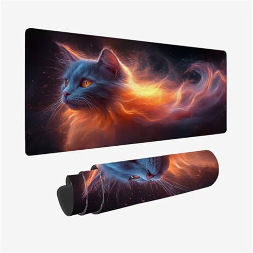 Gaming Mauspad Fantasie Schreibtischunterlage Katze Mousepad Groß 1400x600x3mm, Mauspad Gaming Zubehör rutschfeste Gummibasis für Tastatur und Maus Verbessert Präzision und Geschwindigkeit,Model350 Gaming Mauspad Fantasie Schreibtischunterlage Katze Mousepad Groß 1400x600x3mm, Mauspad Gaming Zubehör rutschfeste Gummibasis für Tastatur und Maus Verbessert Präzision und Geschwindigkeit,Model350 von Wjffnzbz
