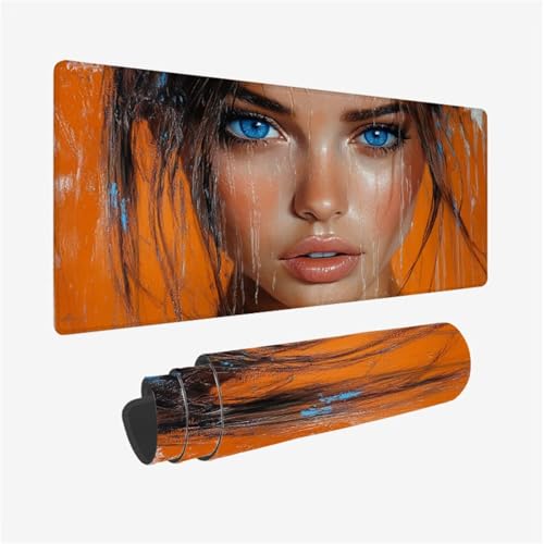 Gaming Mauspad Frau Schreibtischunterlage Kunst Mousepad Groß 1400x600x3mm, Mauspad Gaming Zubehör mit rutschfeste Gummibasis für Tastatur und Maus Verbessert Präzision und Geschwindigkeit,Model164 Gaming Mauspad Frau Schreibtischunterlage Kunst Mousepad Groß 1400x600x3mm, Mauspad Gaming Zubehör mit rutschfeste Gummibasis für Tastatur und Maus Verbessert Präzision und Geschwindigkeit,Model164 von Wjffnzbz