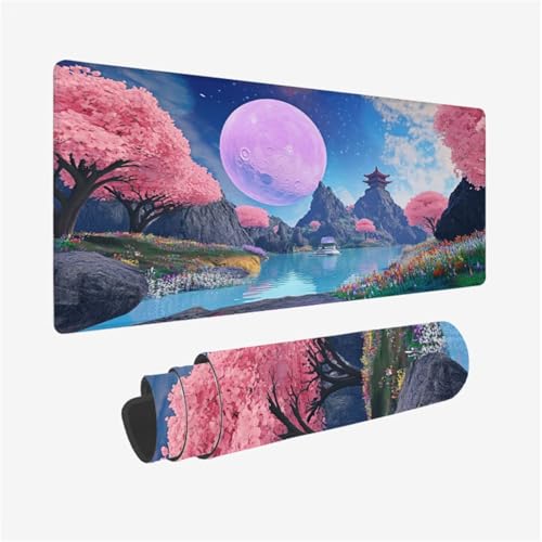 Gaming Mauspad Japan Schreibtischunterlage KirschblüTen Mousepad Groß 800x300x3mm, Mauspad Gaming Zubehör Rutschfeste Gummibasis für Tastatur und Maus Verbessert Präzision und Geschwindigkeit,Model590 Gaming Mauspad Japan Schreibtischunterlage KirschblüTen Mousepad Groß 800x300x3mm, Mauspad Gaming Zubehör Rutschfeste Gummibasis für Tastatur und Maus Verbessert Präzision und Geschwindigkeit,Model590 von Wjffnzbz