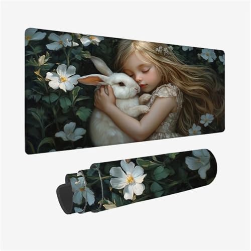 Gaming Mauspad Kaninchen Schreibtischunterlage MäDchen Mousepad Groß 1200x600x3mm, Mauspad Gaming Zubehör Rutschfeste Gummibasis für Tastatur und Maus Verbessert Präzision und Geschwindigkeit,Model248 Gaming Mauspad Kaninchen Schreibtischunterlage MäDchen Mousepad Groß 1200x600x3mm, Mauspad Gaming Zubehör Rutschfeste Gummibasis für Tastatur und Maus Verbessert Präzision und Geschwindigkeit,Model248 von Wjffnzbz